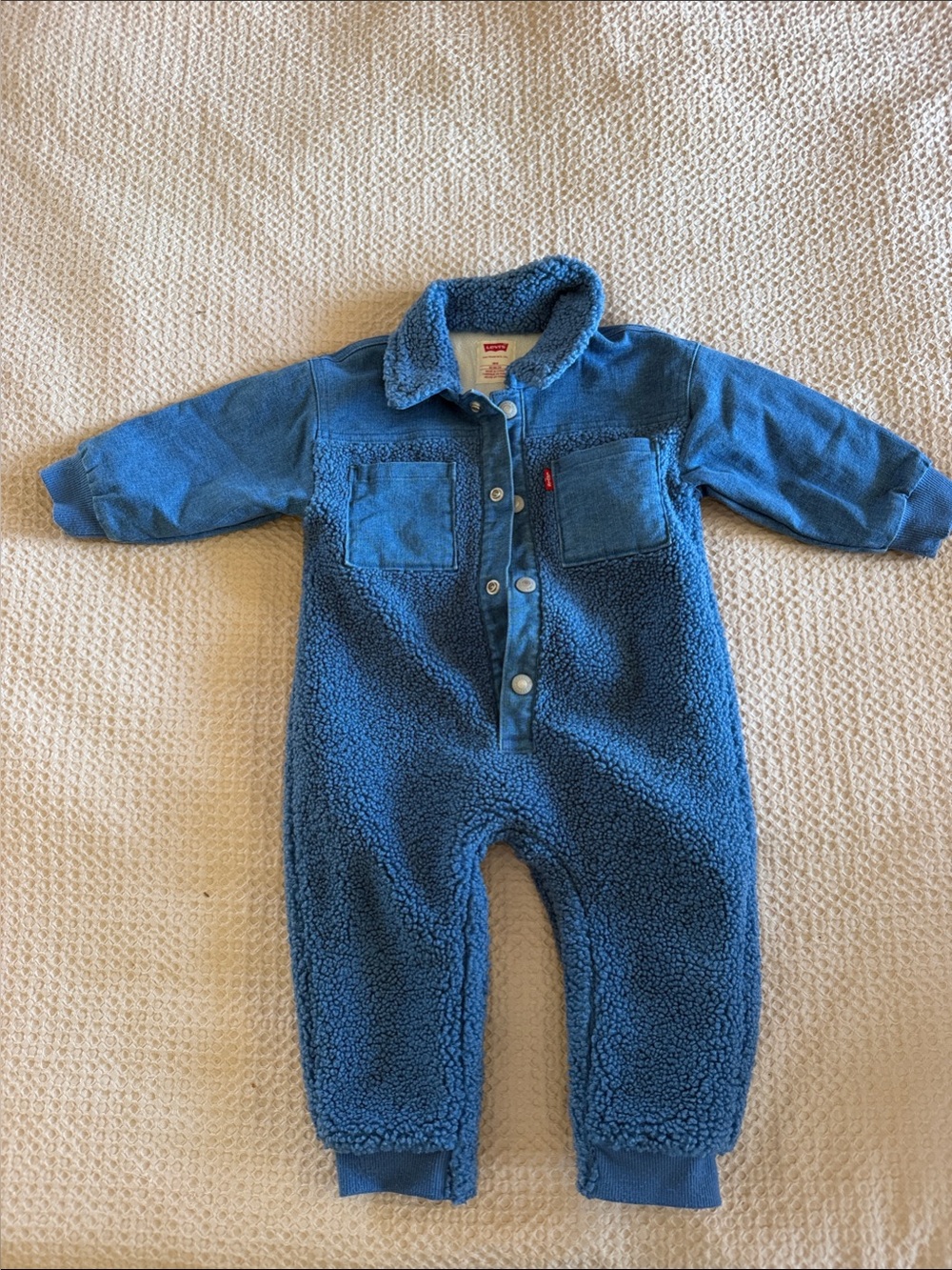 Levi's Blue Sherpa One-Piece Jumpsuit for Kids